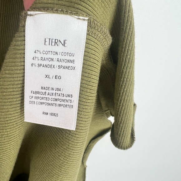 Eterne Ribbed Knit Tank Mini Dress In Olive - Picture 4 of 5